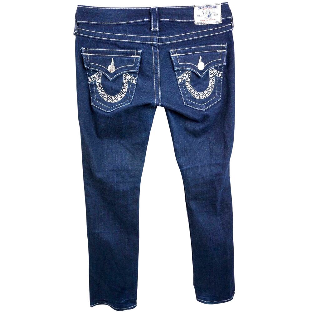 Y2k True Religon Jeans Size 27 x30 Bootcut Womens Low Rise Dark Wash Pants